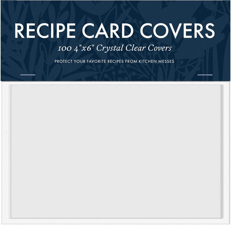 Jot  Mark 4x6 Recipe Card Protector Sleeves (200 Count) | Crystal Clear Covers Protect Your Recipes from Kitchen Messes - Image 1